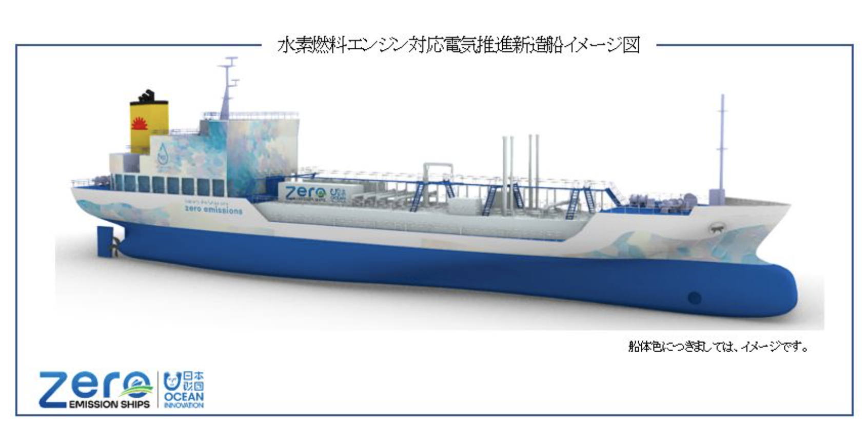 水素燃料エンジンによる、実証実験航行対応の電気推進船